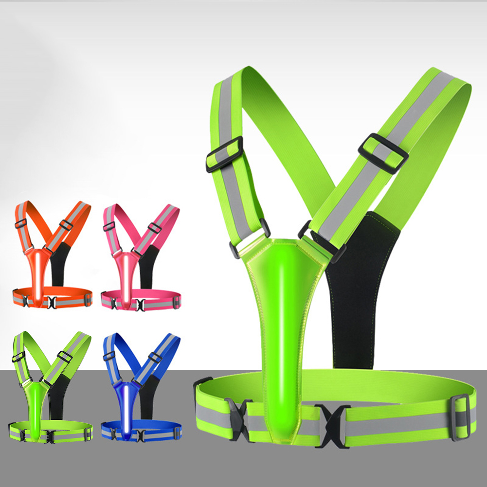Reflective Vest Cycling - LED koşu atleti USB şarj edilebilir