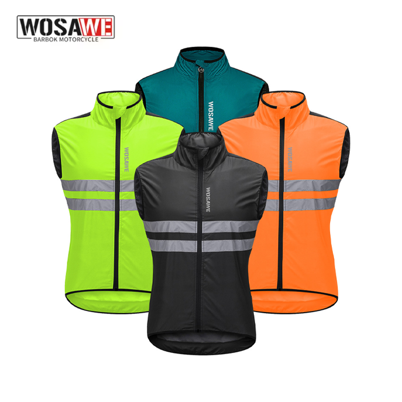 Reflective Vest Cycling - WOSAWE Erkek Bisiklet Rüzgarlık Yeleği Hafif